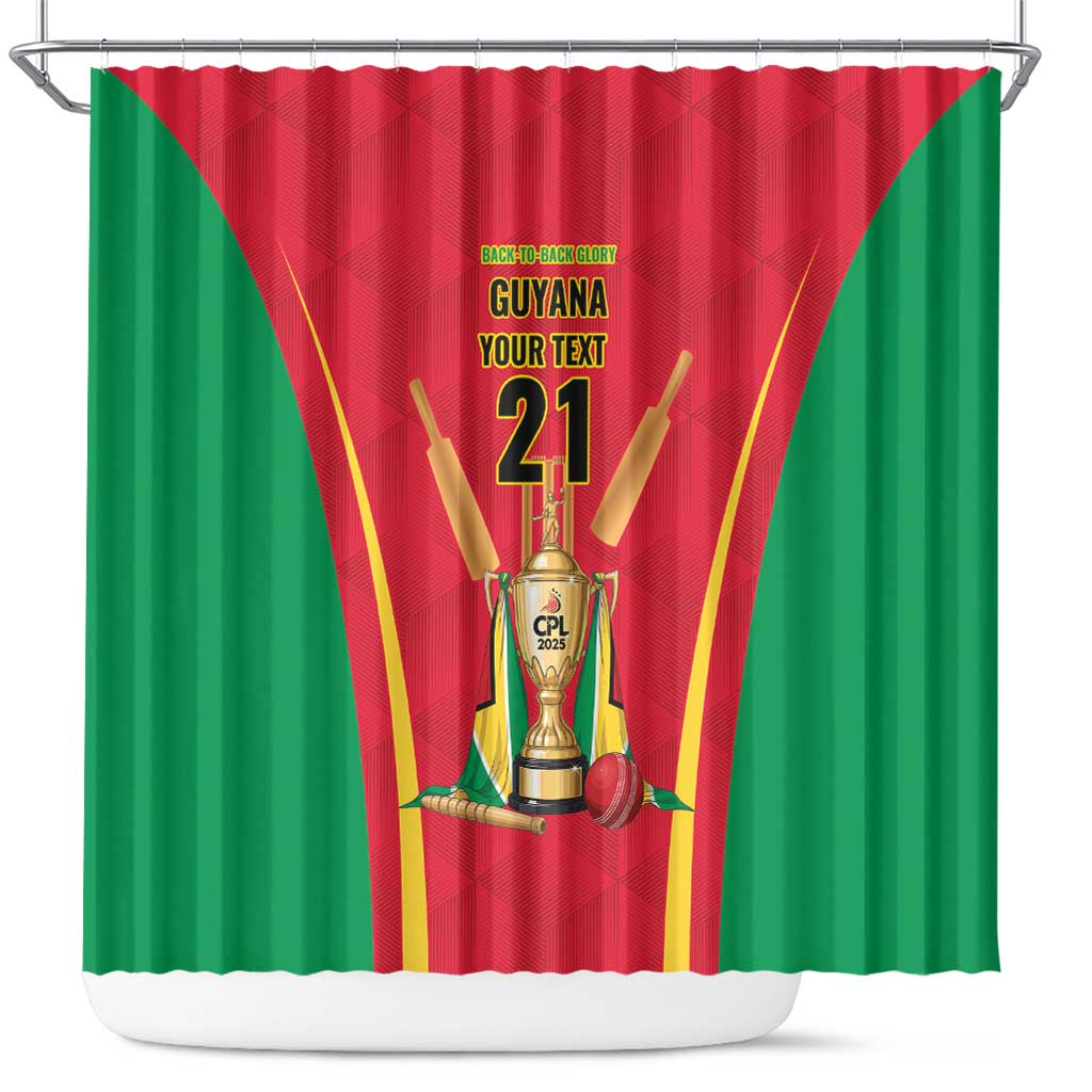 Custom Guyana Victory Run 2025 Shower Curtain Caribbean Cricket Supporter Amazon Warriors - Wonder Print Shop