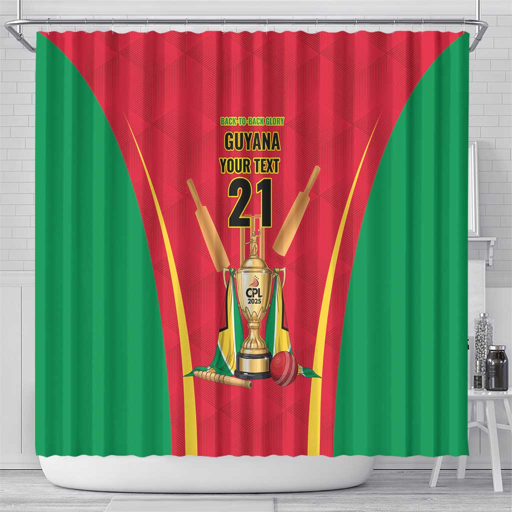 Custom Guyana Victory Run 2025 Shower Curtain Caribbean Cricket Supporter Amazon Warriors - Wonder Print Shop