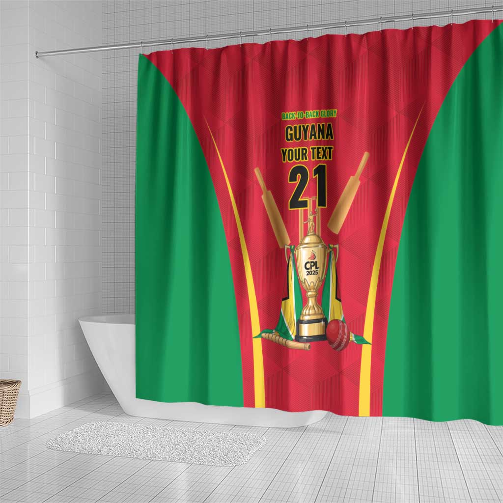 Custom Guyana Victory Run 2025 Shower Curtain Caribbean Cricket Supporter Amazon Warriors - Wonder Print Shop