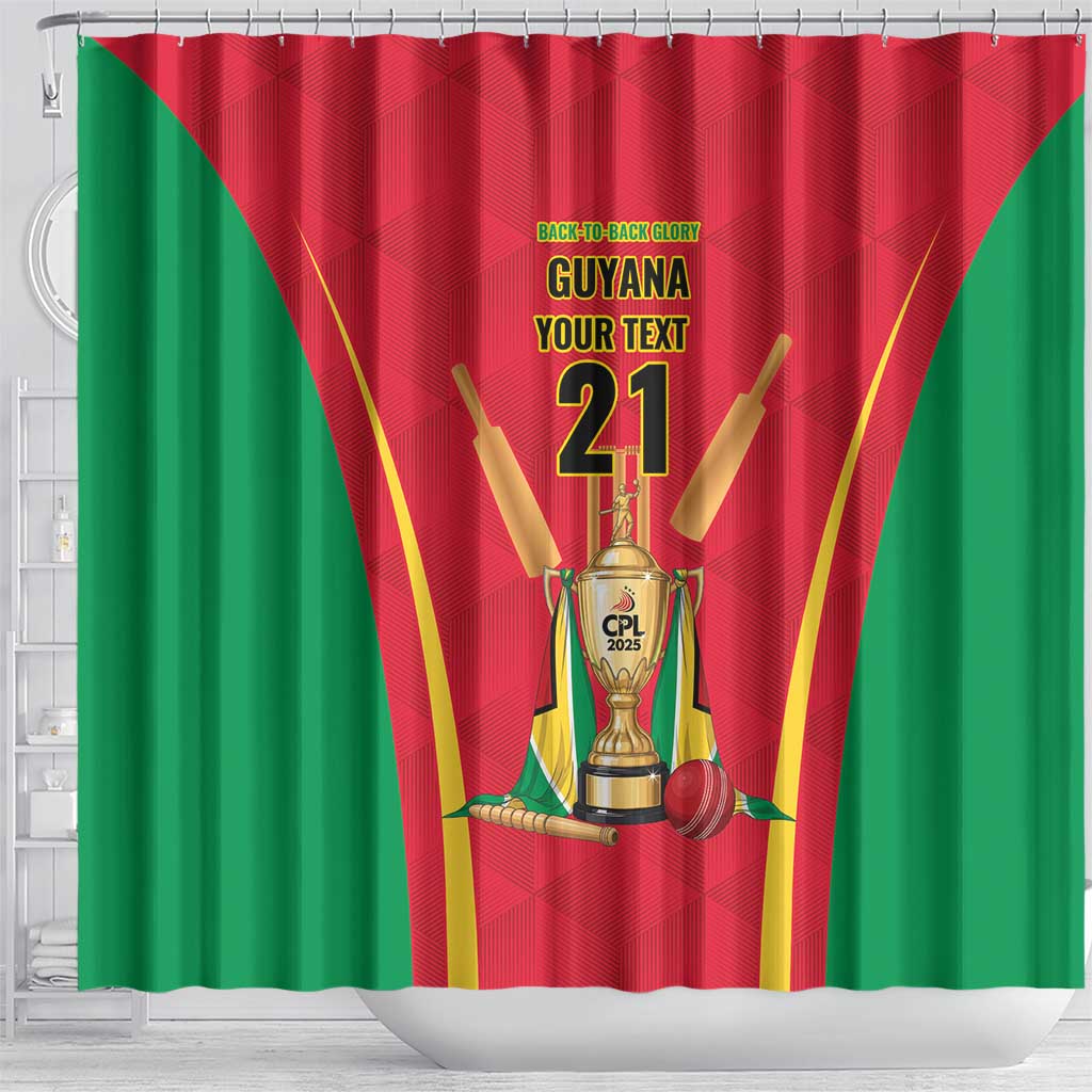 Custom Guyana Victory Run 2025 Shower Curtain Caribbean Cricket Supporter Amazon Warriors - Wonder Print Shop