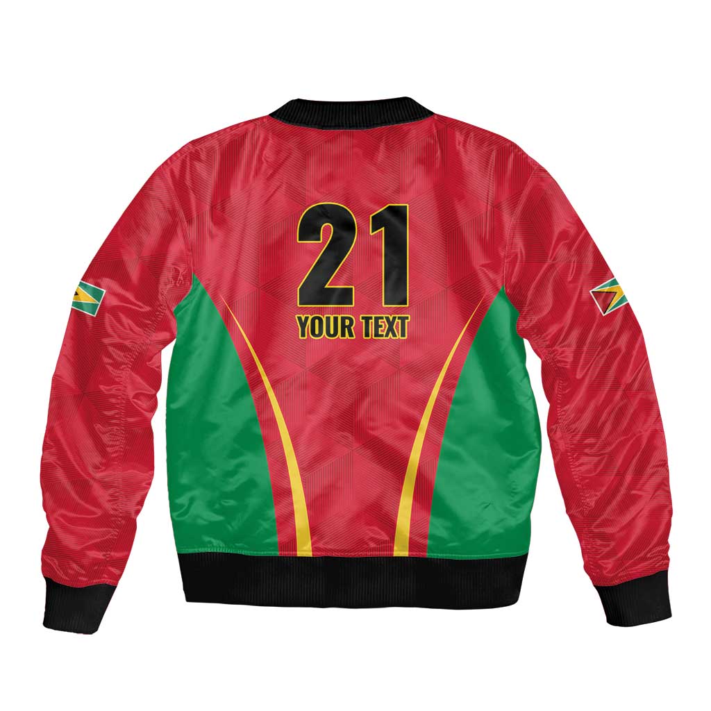 Custom Guyana Victory Run 2025 Sleeve Zip Bomber Jacket Caribbean Cricket Supporter Amazon Warriors - Wonder Print Shop