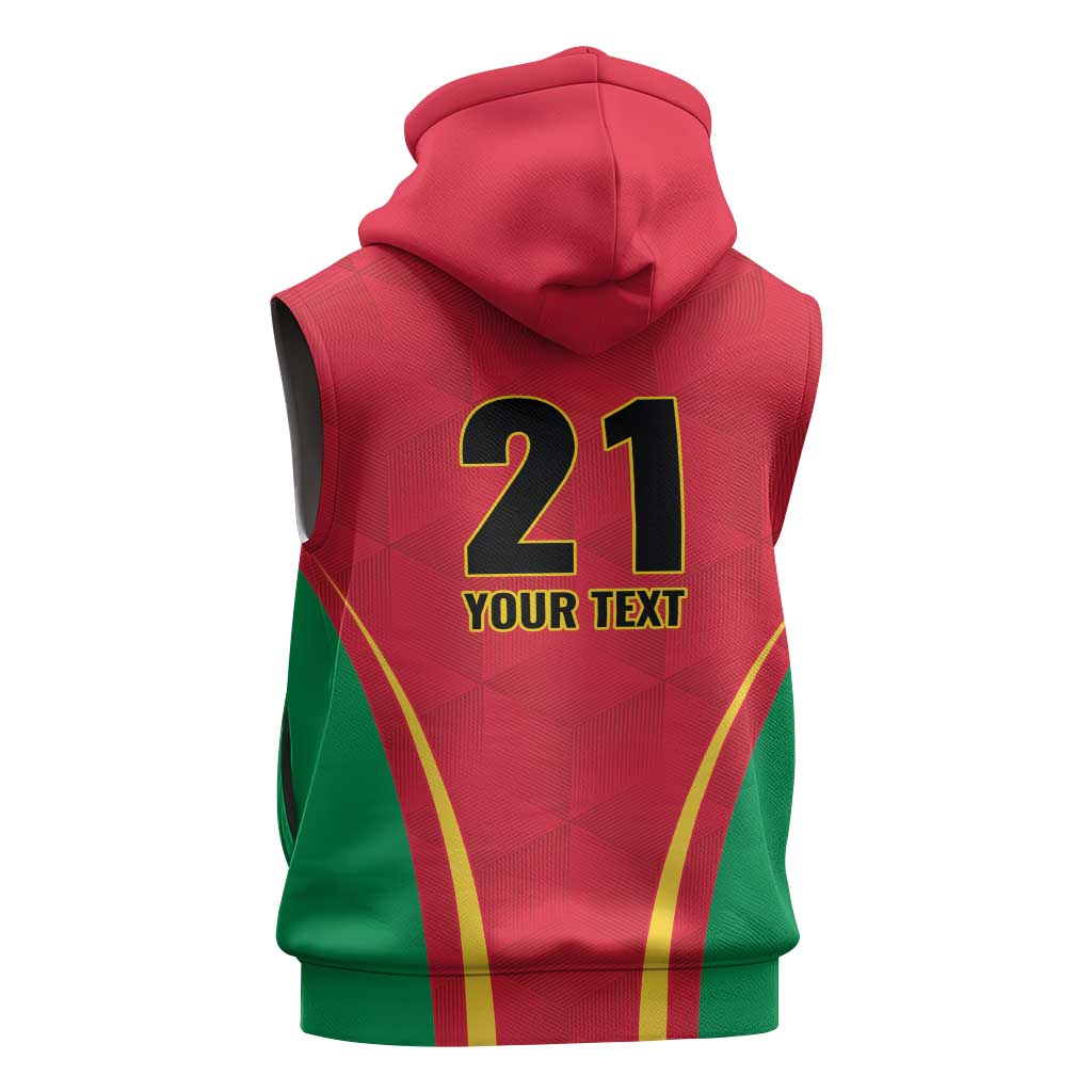 Custom Guyana Victory Run 2025 Sleeveless Hoodie Caribbean Cricket Supporter Amazon Warriors - Wonder Print Shop