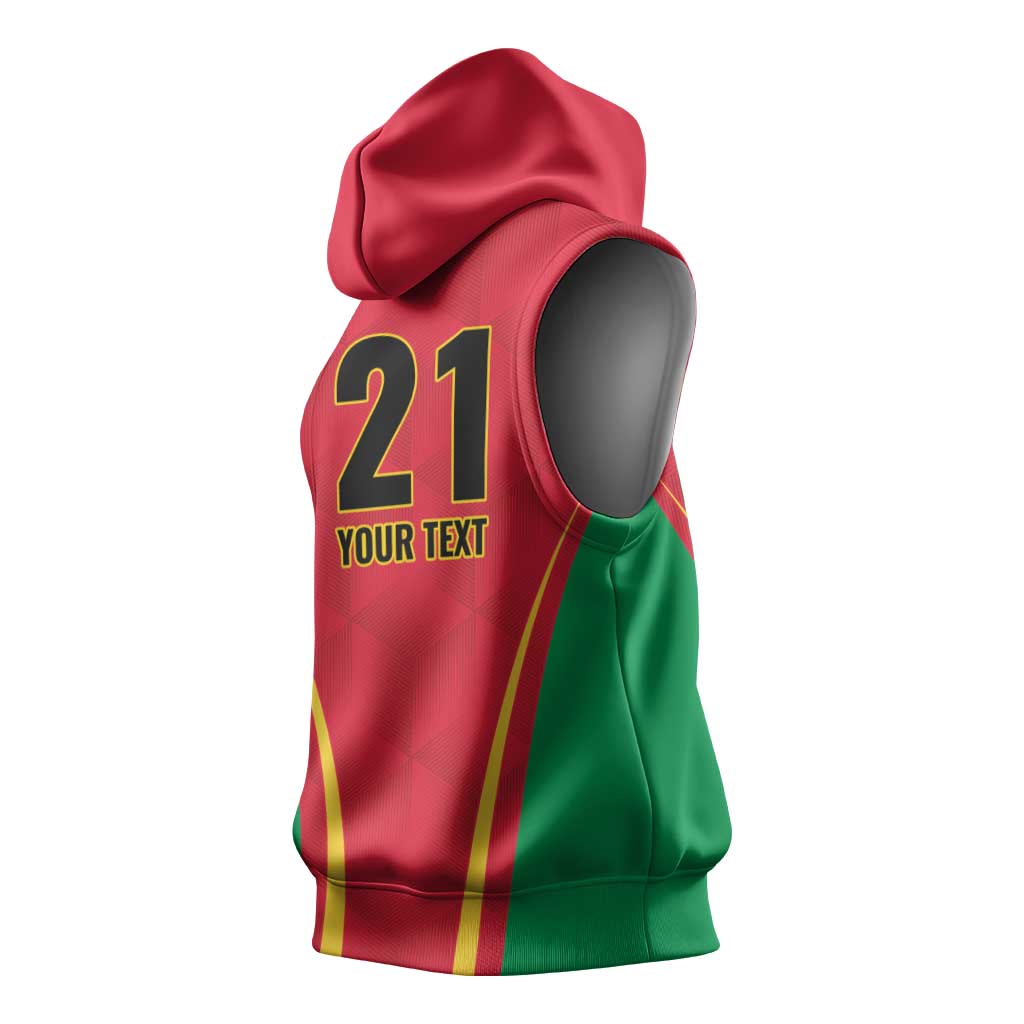 Custom Guyana Victory Run 2025 Sleeveless Hoodie Caribbean Cricket Supporter Amazon Warriors - Wonder Print Shop