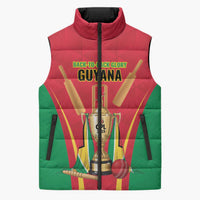 Custom Guyana Victory Run 2025 Sleeveless Puffer Jacket Caribbean Cricket Supporter Amazon Warriors - Wonder Print Shop