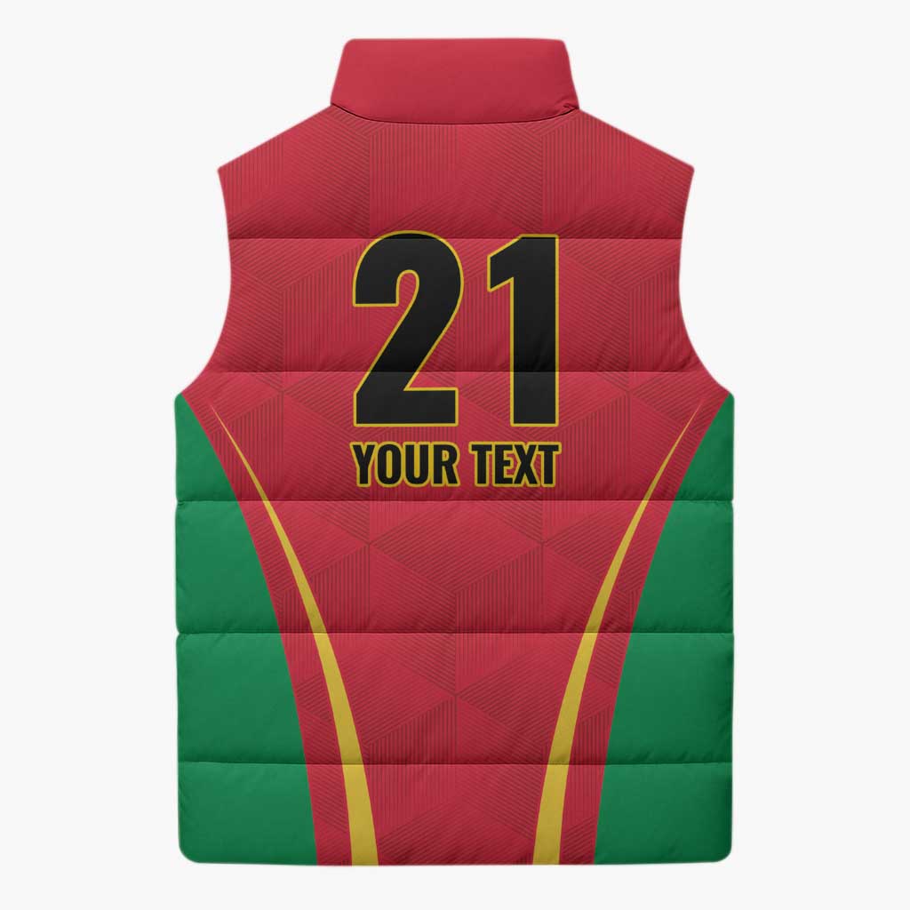 Custom Guyana Victory Run 2025 Sleeveless Puffer Jacket Caribbean Cricket Supporter Amazon Warriors - Wonder Print Shop