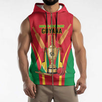Custom Guyana Victory Run 2025 Sleeveless Zip Hoodie Caribbean Cricket Supporter Amazon Warriors - Wonder Print Shop