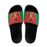 Custom Guyana Victory Run 2025 Slide Sandals Caribbean Cricket Supporter Amazon Warriors - Wonder Print Shop