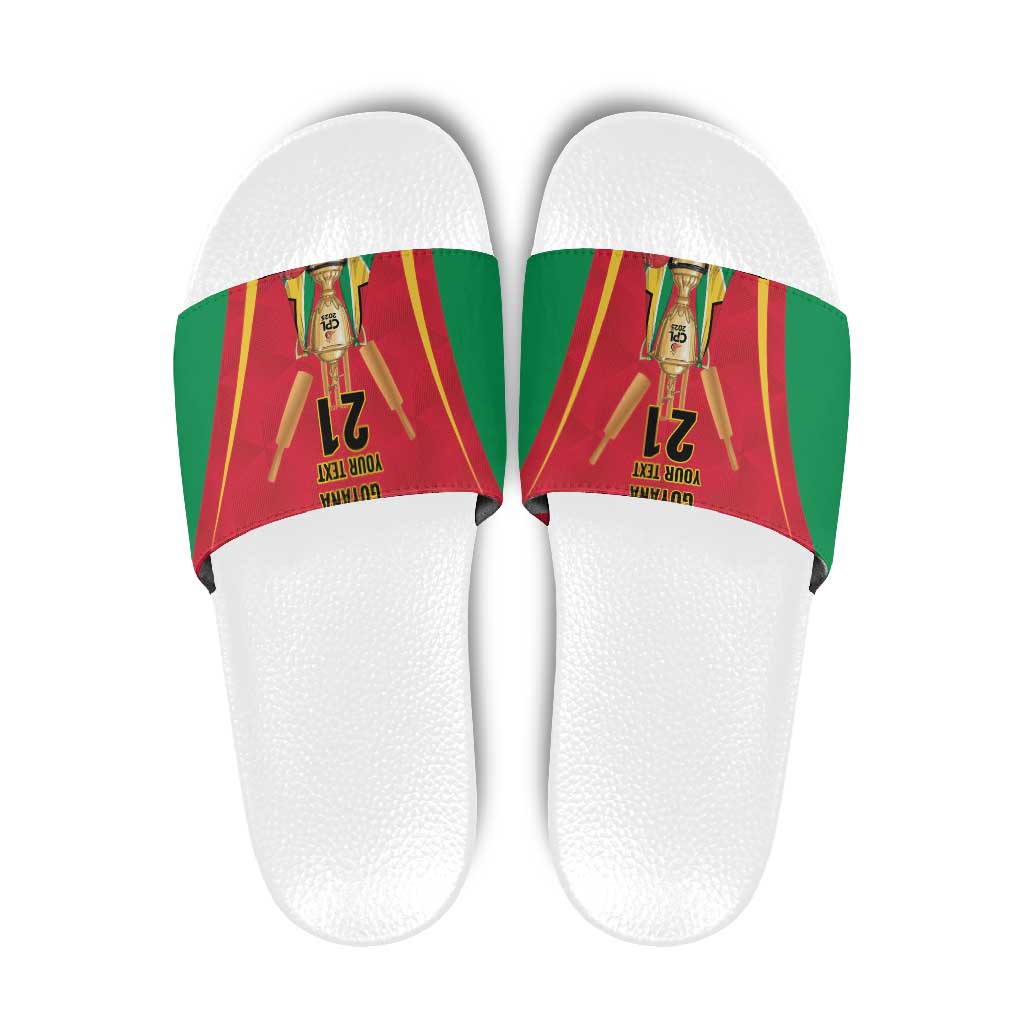 Custom Guyana Victory Run 2025 Slide Sandals Caribbean Cricket Supporter Amazon Warriors - Wonder Print Shop