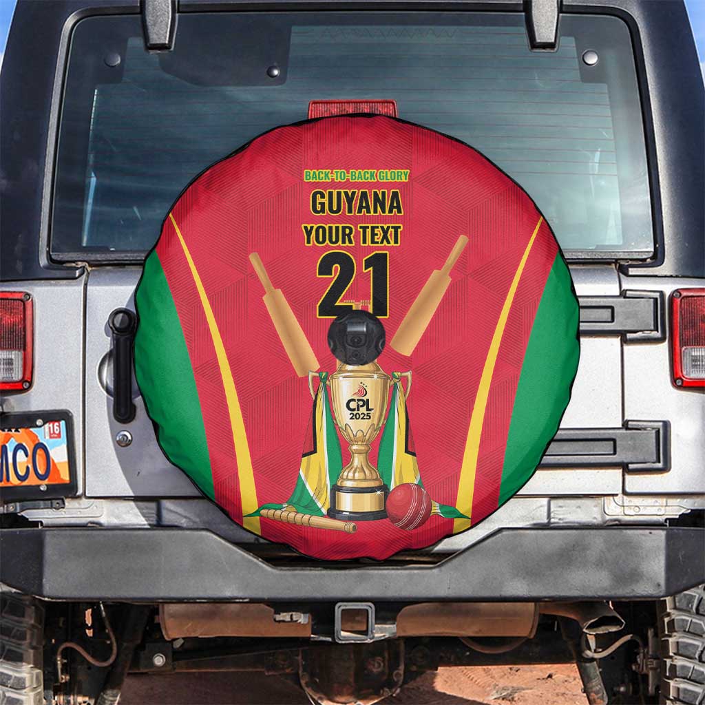 Custom Guyana Victory Run 2025 Spare Tire Cover Caribbean Cricket Supporter Amazon Warriors - Wonder Print Shop