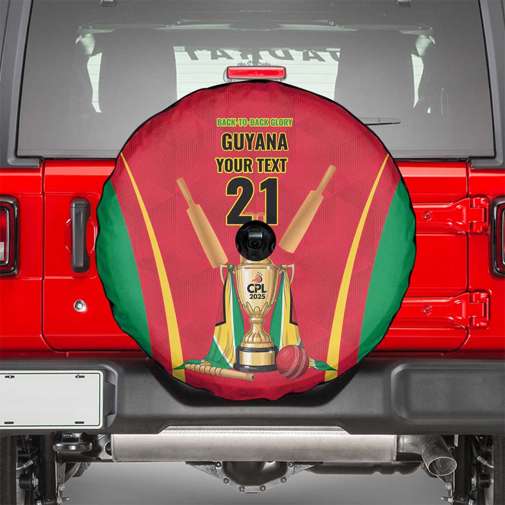 Custom Guyana Victory Run 2025 Spare Tire Cover Caribbean Cricket Supporter Amazon Warriors - Wonder Print Shop
