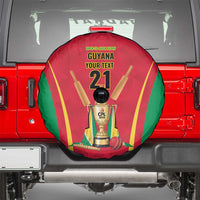 Custom Guyana Victory Run 2025 Spare Tire Cover Caribbean Cricket Supporter Amazon Warriors - Wonder Print Shop