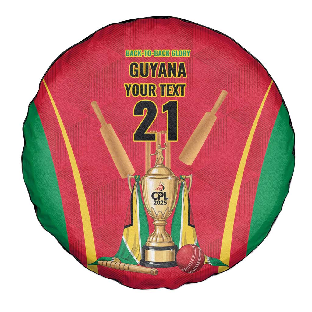 Custom Guyana Victory Run 2025 Spare Tire Cover Caribbean Cricket Supporter Amazon Warriors - Wonder Print Shop