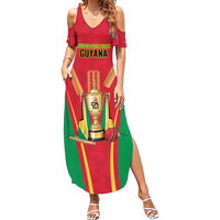 Custom Guyana Victory Run 2025 Summer Maxi Dress Caribbean Cricket Supporter Amazon Warriors - Wonder Print Shop