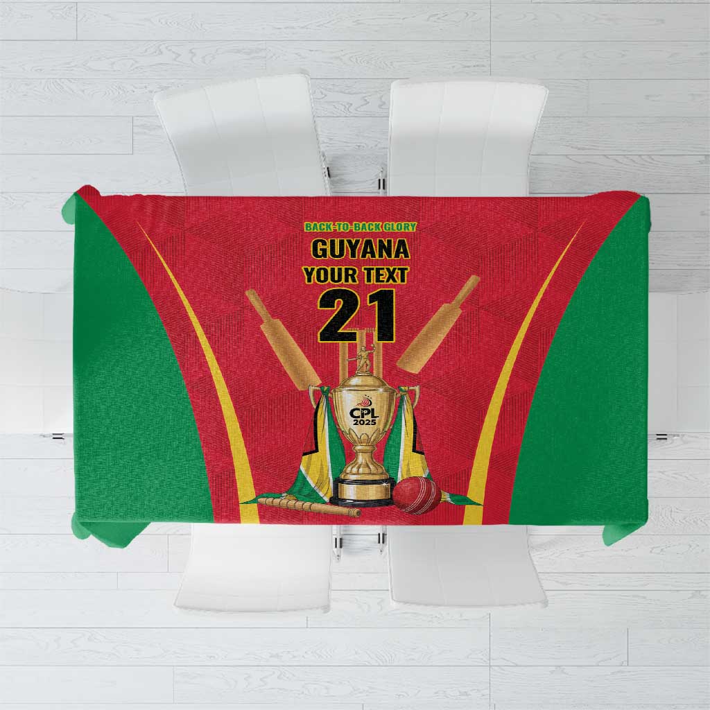 Custom Guyana Victory Run 2025 Tablecloth Caribbean Cricket Supporter Amazon Warriors - Wonder Print Shop