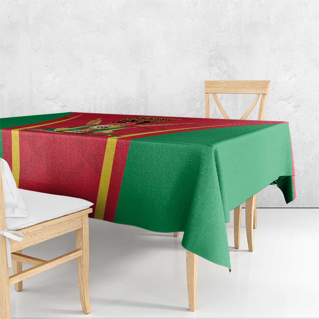 Custom Guyana Victory Run 2025 Tablecloth Caribbean Cricket Supporter Amazon Warriors - Wonder Print Shop