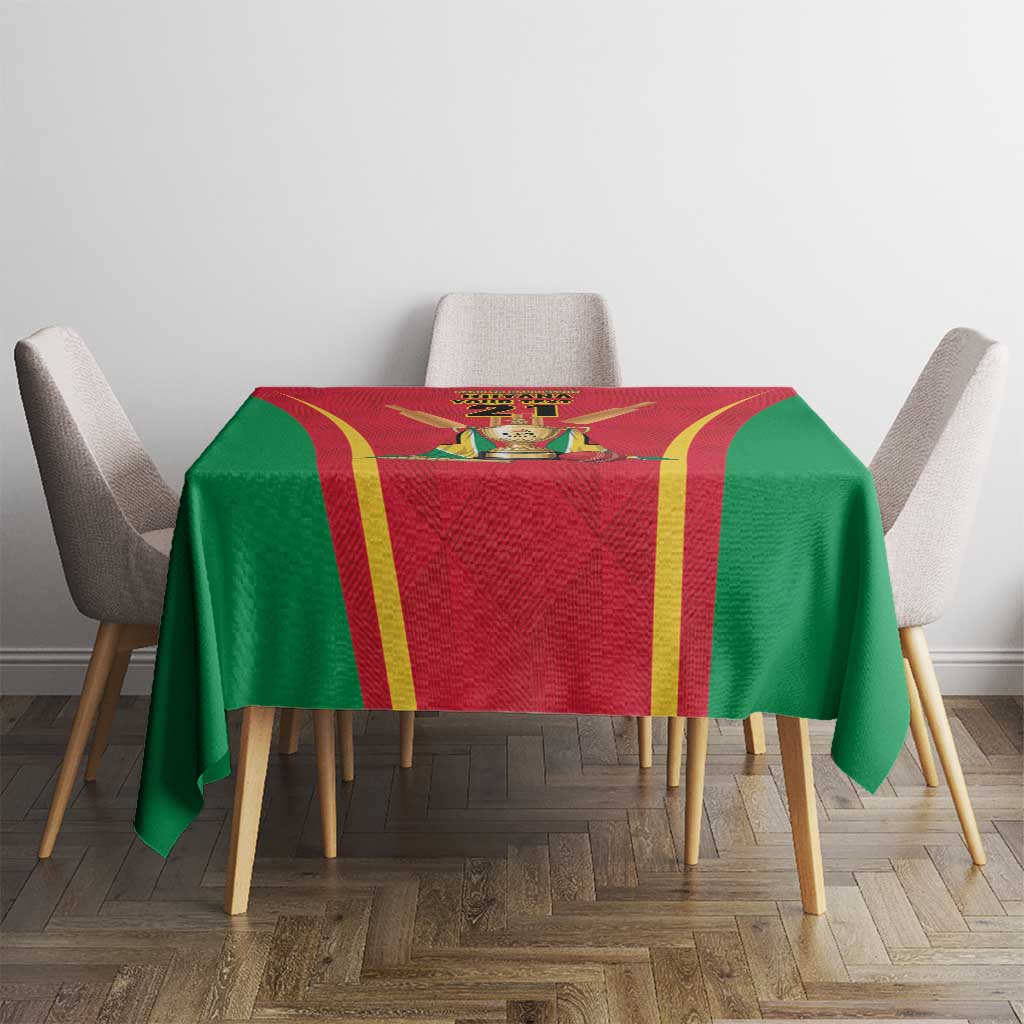 Custom Guyana Victory Run 2025 Tablecloth Caribbean Cricket Supporter Amazon Warriors - Wonder Print Shop