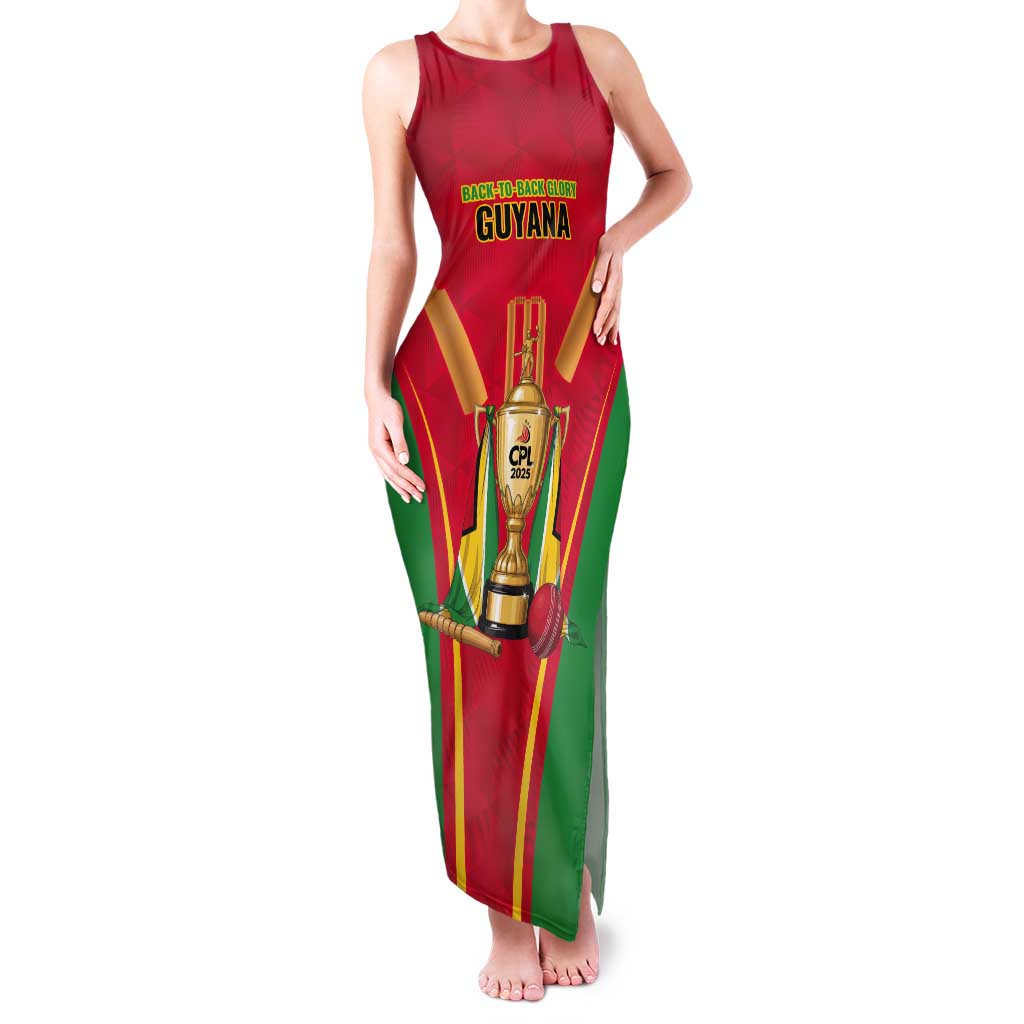 Custom Guyana Victory Run 2025 Tank Maxi Dress Caribbean Cricket Supporter Amazon Warriors - Wonder Print Shop