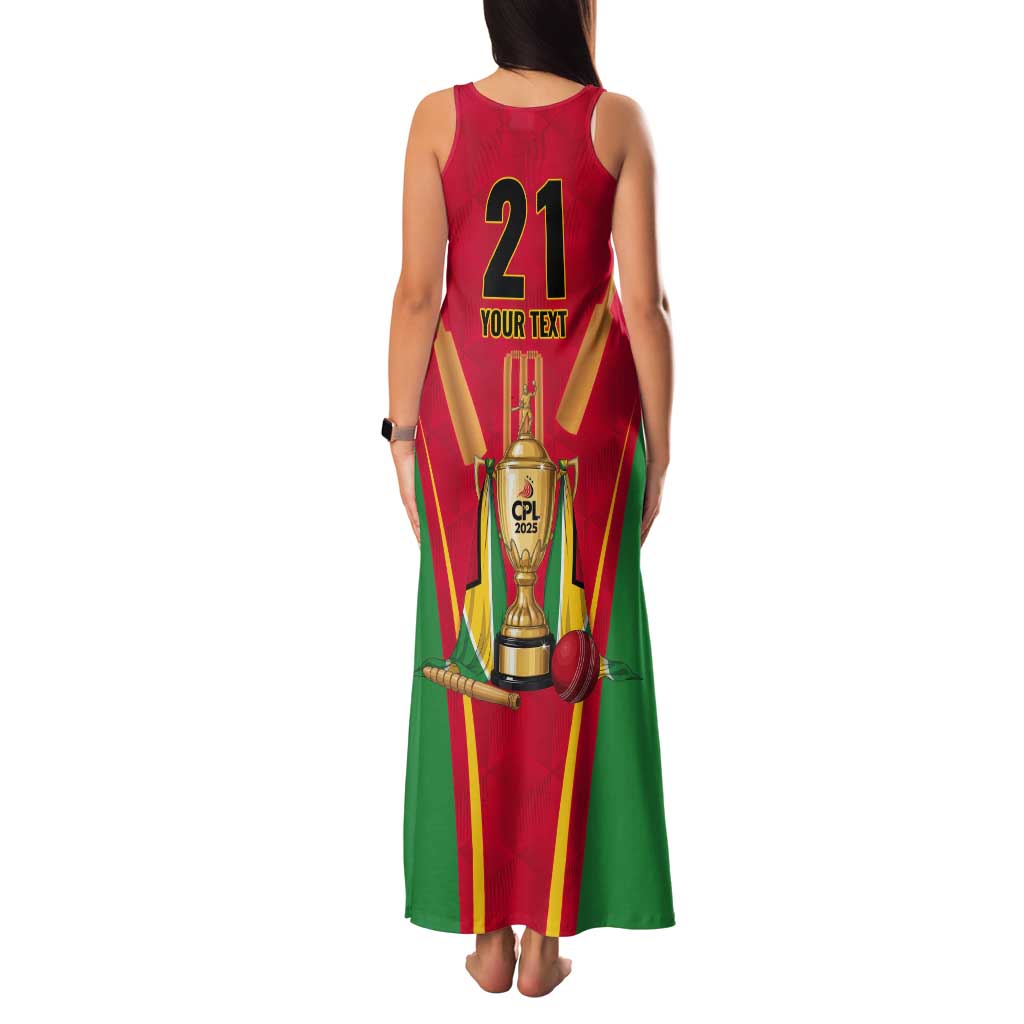 Custom Guyana Victory Run 2025 Tank Maxi Dress Caribbean Cricket Supporter Amazon Warriors - Wonder Print Shop