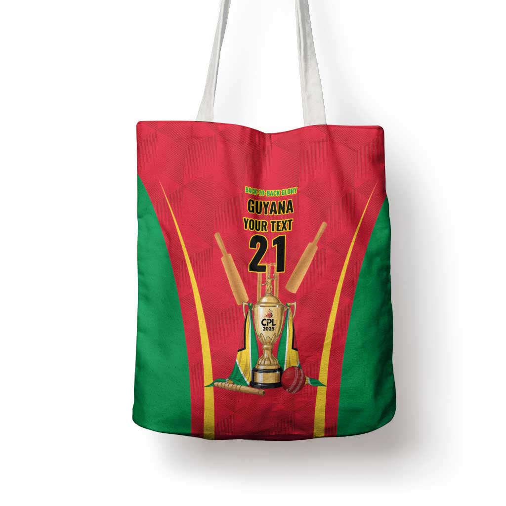 Custom Guyana Victory Run 2025 Tote Bag Caribbean Cricket Supporter Amazon Warriors - Wonder Print Shop