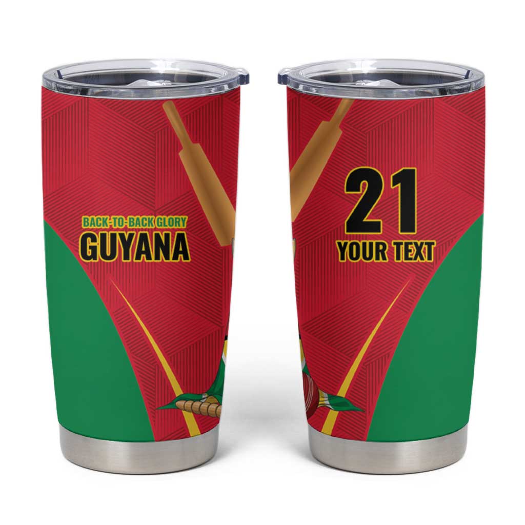 Custom Guyana Victory Run 2025 Tumbler Cup Caribbean Cricket Supporter Amazon Warriors - Wonder Print Shop