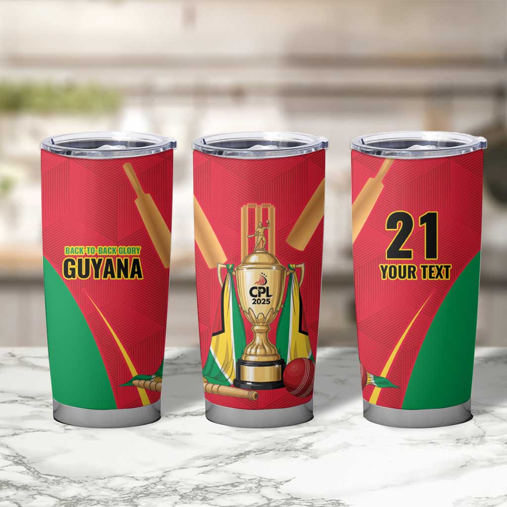 Custom Guyana Victory Run 2025 Tumbler Cup Caribbean Cricket Supporter Amazon Warriors - Wonder Print Shop