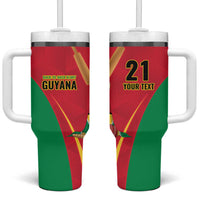 Custom Guyana Victory Run 2025 Tumbler With Handle Caribbean Cricket Supporter Amazon Warriors - Wonder Print Shop