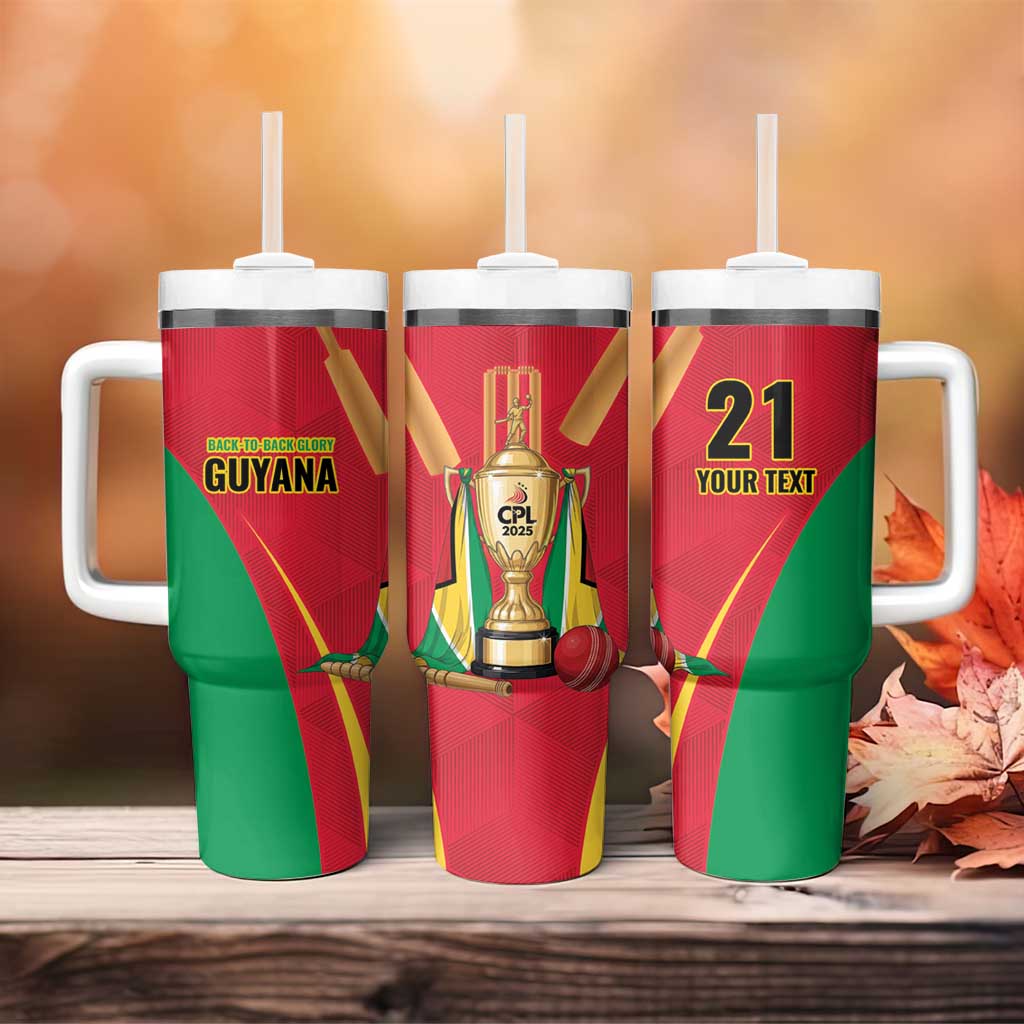 Custom Guyana Victory Run 2025 Tumbler With Handle Caribbean Cricket Supporter Amazon Warriors - Wonder Print Shop