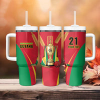Custom Guyana Victory Run 2025 Tumbler With Handle Caribbean Cricket Supporter Amazon Warriors - Wonder Print Shop