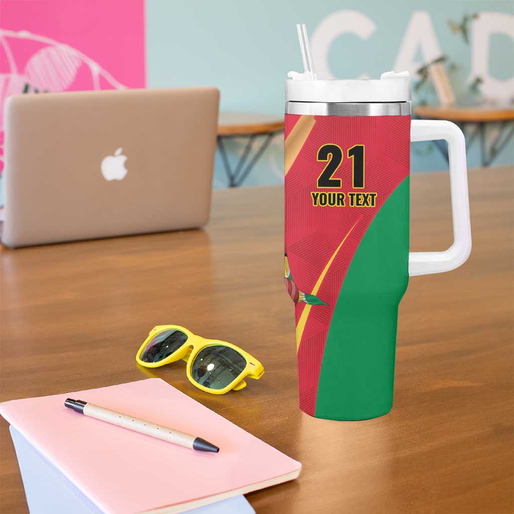 Custom Guyana Victory Run 2025 Tumbler With Handle Caribbean Cricket Supporter Amazon Warriors - Wonder Print Shop