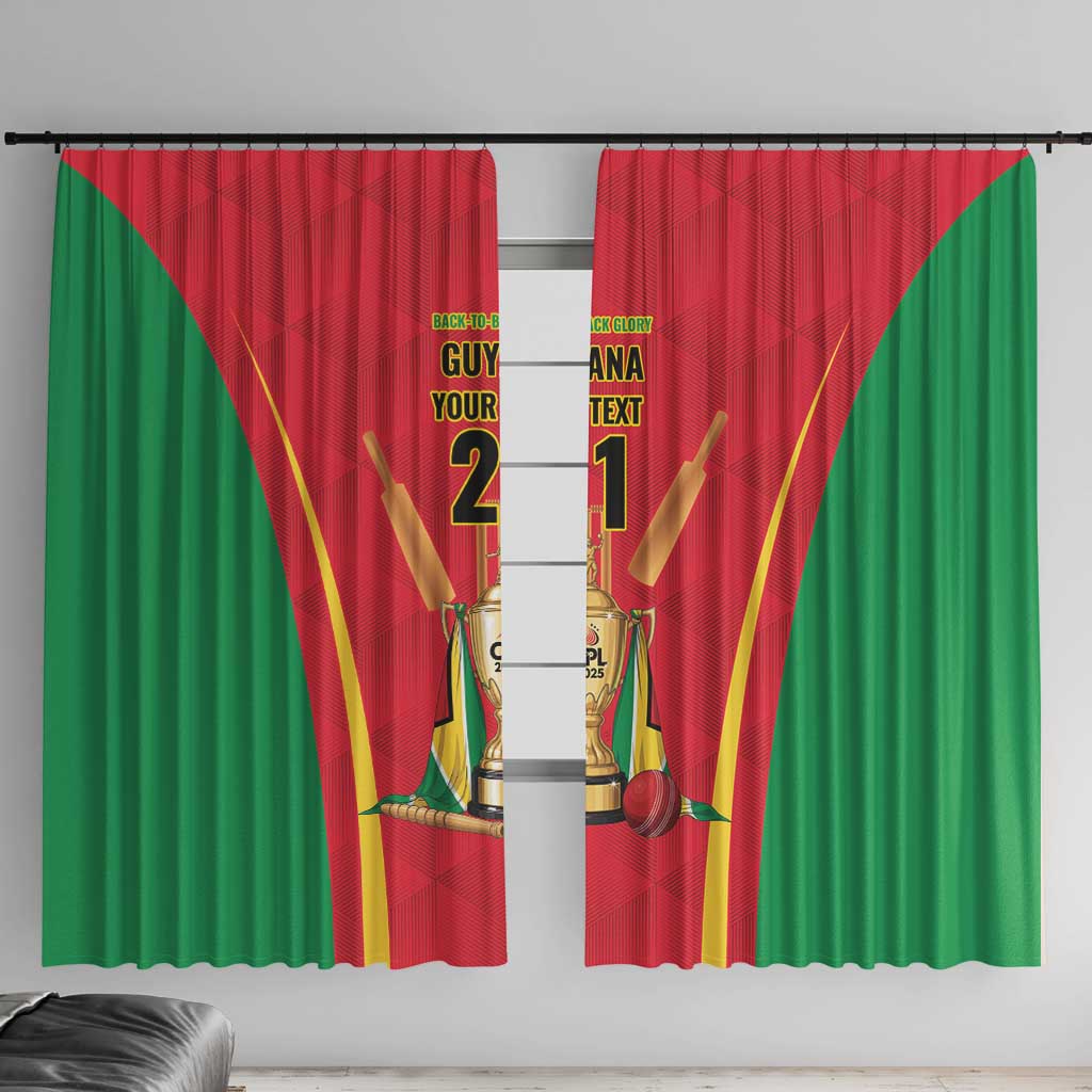 Custom Guyana Victory Run 2025 Window Curtain Caribbean Cricket Supporter Amazon Warriors - Wonder Print Shop