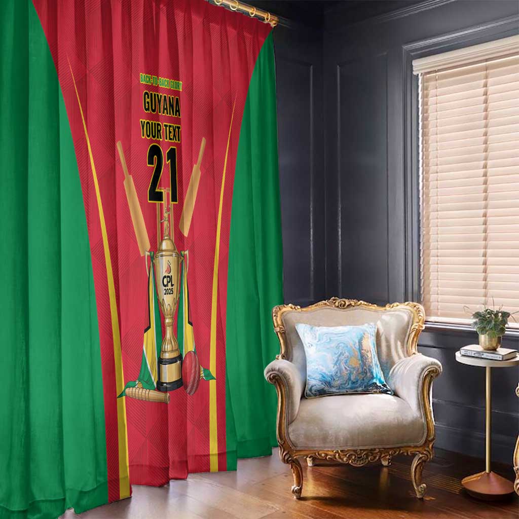 Custom Guyana Victory Run 2025 Window Curtain Caribbean Cricket Supporter Amazon Warriors - Wonder Print Shop