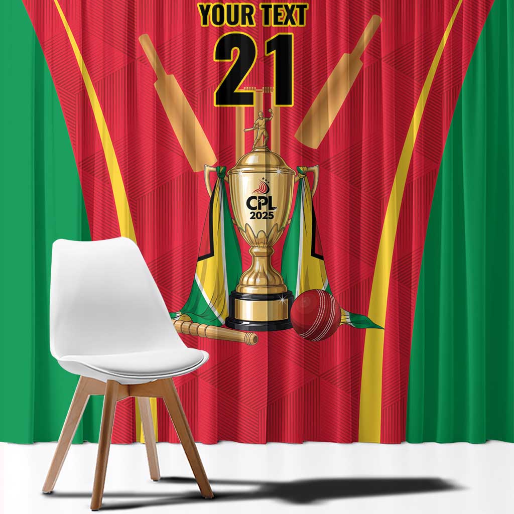 Custom Guyana Victory Run 2025 Window Curtain Caribbean Cricket Supporter Amazon Warriors - Wonder Print Shop