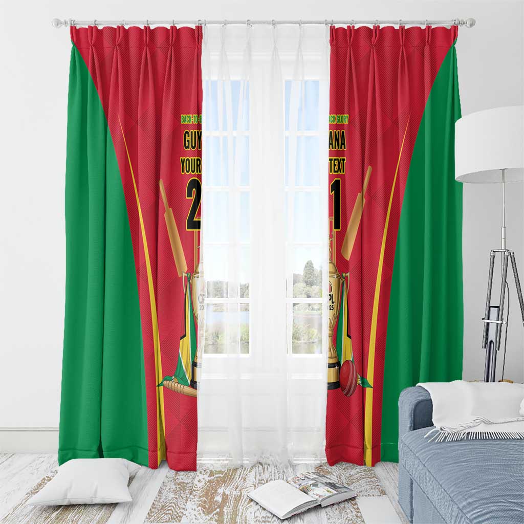 Custom Guyana Victory Run 2025 Window Curtain Caribbean Cricket Supporter Amazon Warriors - Wonder Print Shop