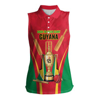 Custom Guyana Victory Run 2025 Women Sleeveless Polo Shirt Caribbean Cricket Supporter Amazon Warriors - Wonder Print Shop