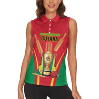 Custom Guyana Victory Run 2025 Women Sleeveless Polo Shirt Caribbean Cricket Supporter Amazon Warriors - Wonder Print Shop
