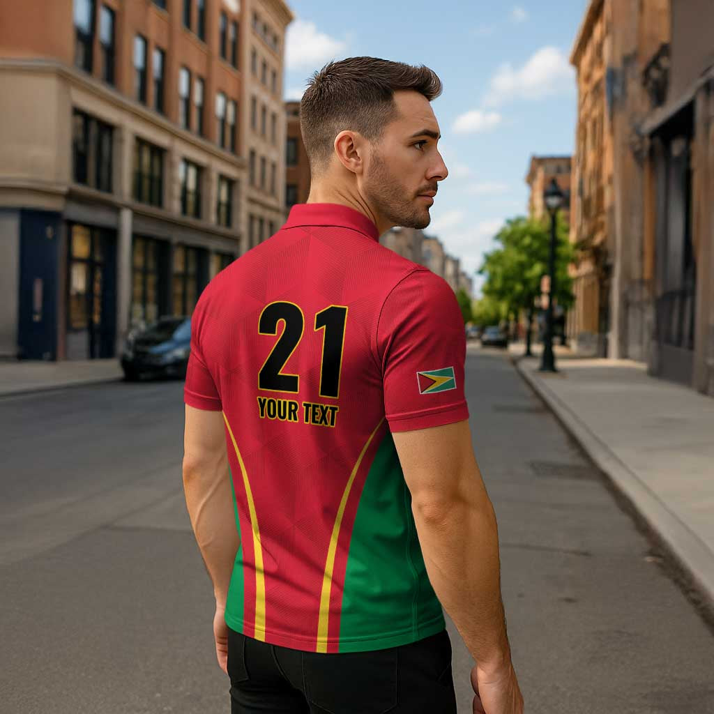 Custom Guyana Victory Run 2025 Zipper Polo Shirt Caribbean Cricket Supporter Amazon Warriors - Wonder Print Shop