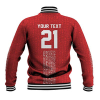 World Football 2026 Egypt Custom Baseball Jacket Red Ancient Egyptian Hieroglyphs - Wonder Print Shop