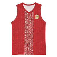 World Football 2026 Egypt Custom Basketball Jersey Red Ancient Egyptian Hieroglyphs - Wonder Print Shop