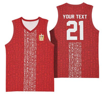 World Football 2026 Egypt Custom Basketball Jersey Red Ancient Egyptian Hieroglyphs - Wonder Print Shop