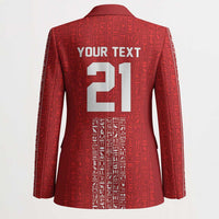 World Football 2026 Egypt Custom Blazer Red Ancient Egyptian Hieroglyphs - Wonder Print Shop