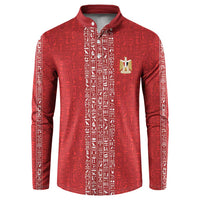 World Football 2026 Egypt Custom Button Sweatshirt Red Ancient Egyptian Hieroglyphs