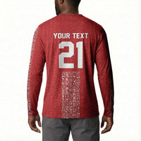 World Football 2026 Egypt Custom Button Sweatshirt Red Ancient Egyptian Hieroglyphs