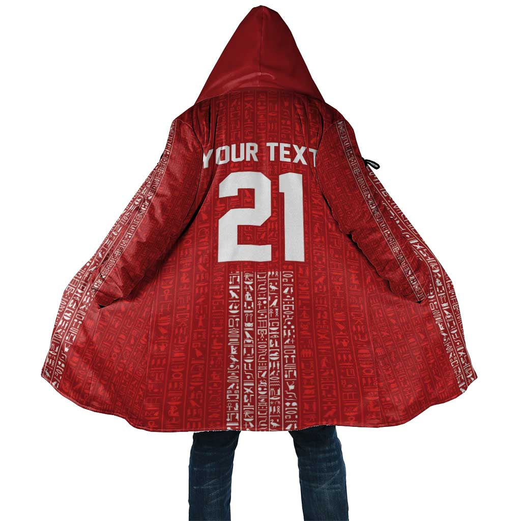 World Football 2026 Egypt Custom Cloak Red Ancient Egyptian Hieroglyphs - Wonder Print Shop