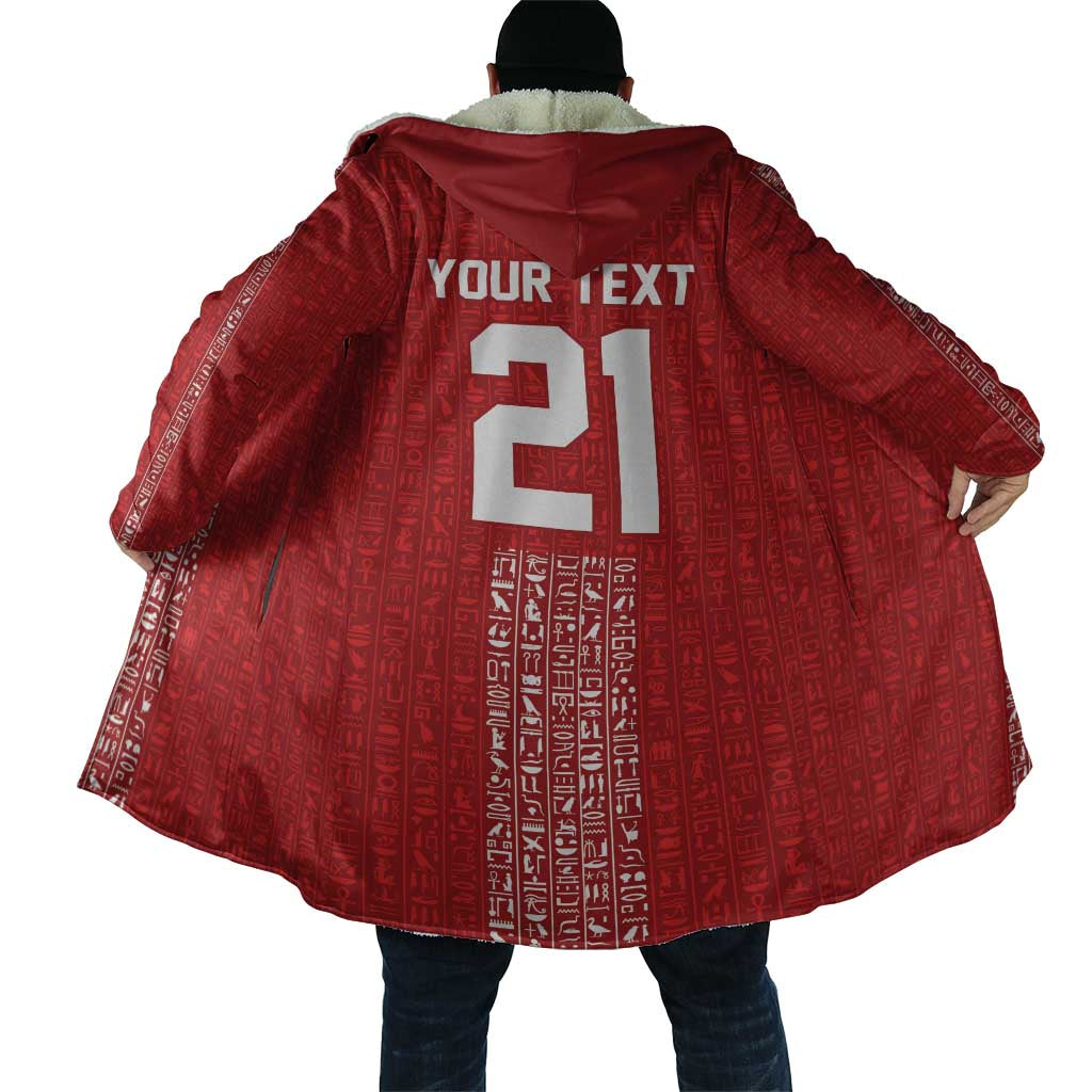 World Football 2026 Egypt Custom Cloak Red Ancient Egyptian Hieroglyphs - Wonder Print Shop