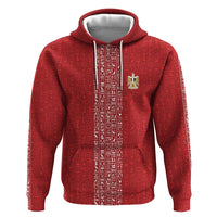 World Football 2026 Egypt Custom Hoodie Red Ancient Egyptian Hieroglyphs - Wonder Print Shop