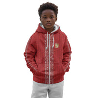 World Football 2026 Egypt Custom Kid Hoodie Red Ancient Egyptian Hieroglyphs - Wonder Print Shop