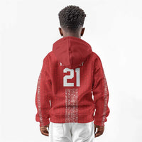 World Football 2026 Egypt Custom Kid Hoodie Red Ancient Egyptian Hieroglyphs - Wonder Print Shop
