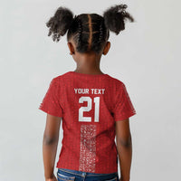World Football 2026 Egypt Custom Kid T shirt Red Ancient Egyptian Hieroglyphs LT9