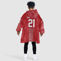 World Football 2026 Egypt Custom Kid Wearable Blanket Hoodie Red Ancient Egyptian Hieroglyphs - Wonder Print Shop