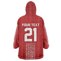 World Football 2026 Egypt Custom Kid Wearable Blanket Hoodie Red Ancient Egyptian Hieroglyphs - Wonder Print Shop